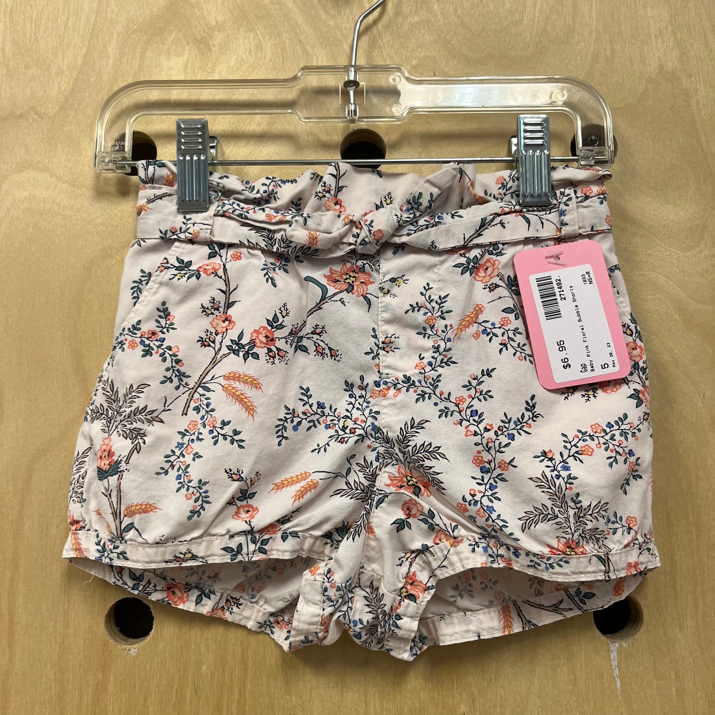 Baby Pink Floral Bubble Shorts