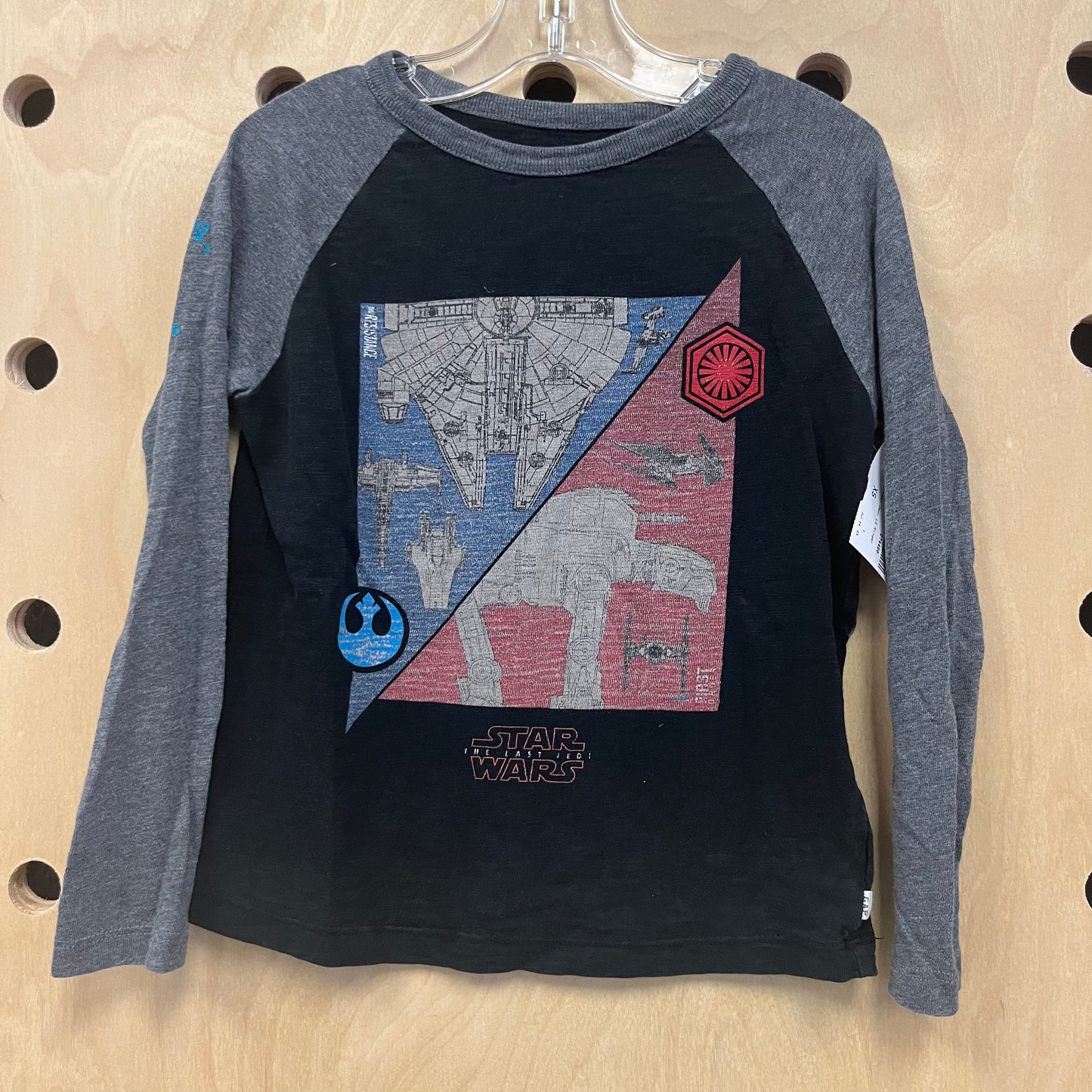 Black+Grey Last Jedi LS Ringer LS Tee