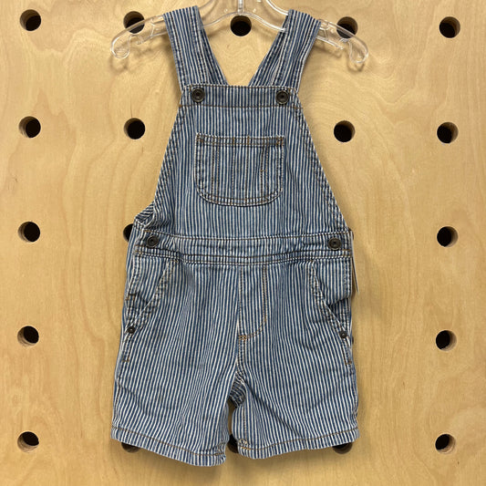 Denim Railroad Stripe Shortalls