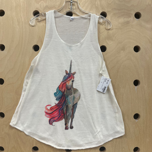 Cream Watercolor Unicorn Tank