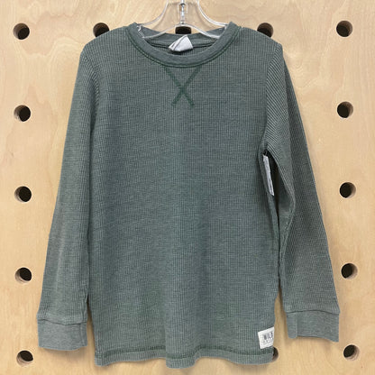 Army Green Waffle Knit Long Sleeve