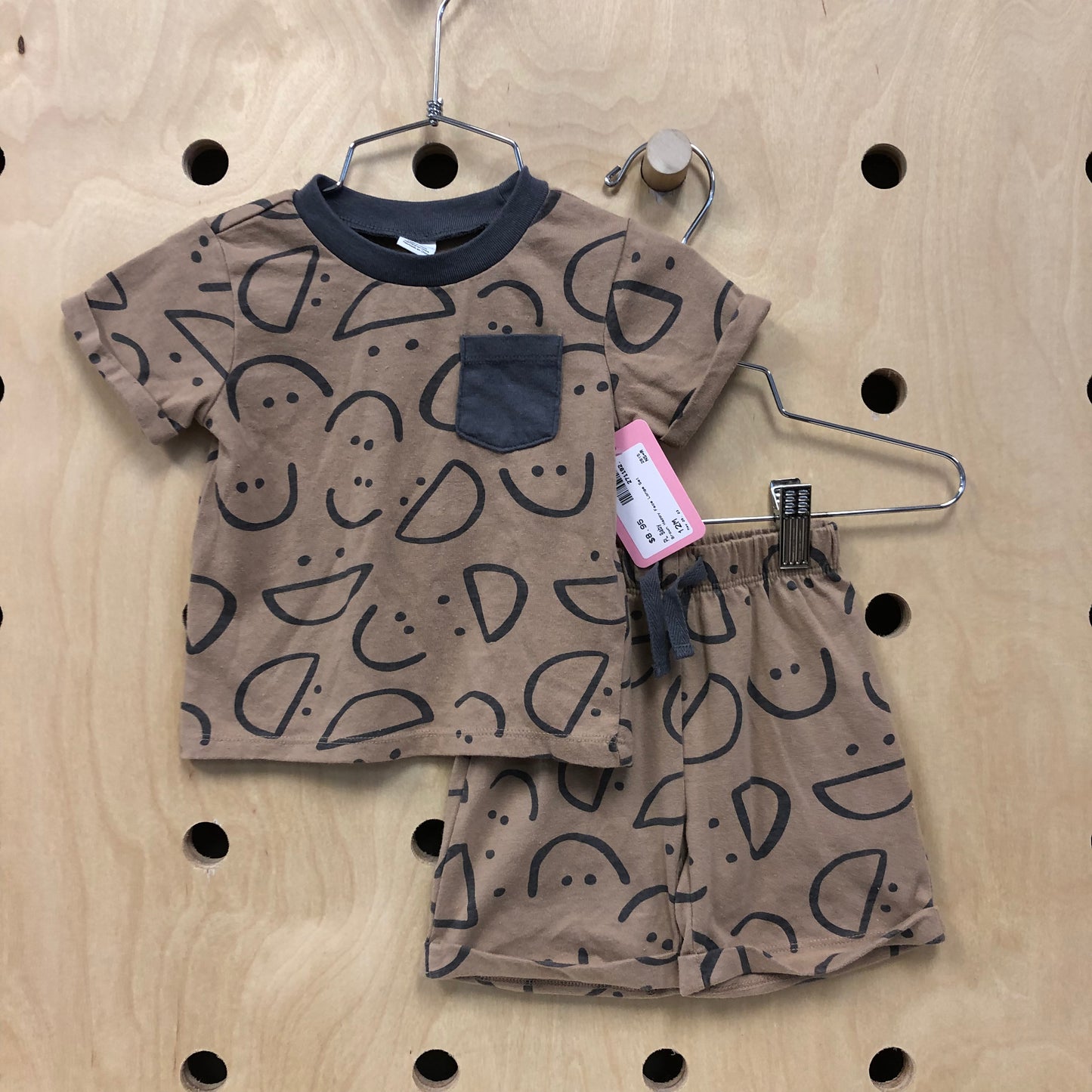Brown Happy Face Lounge Set