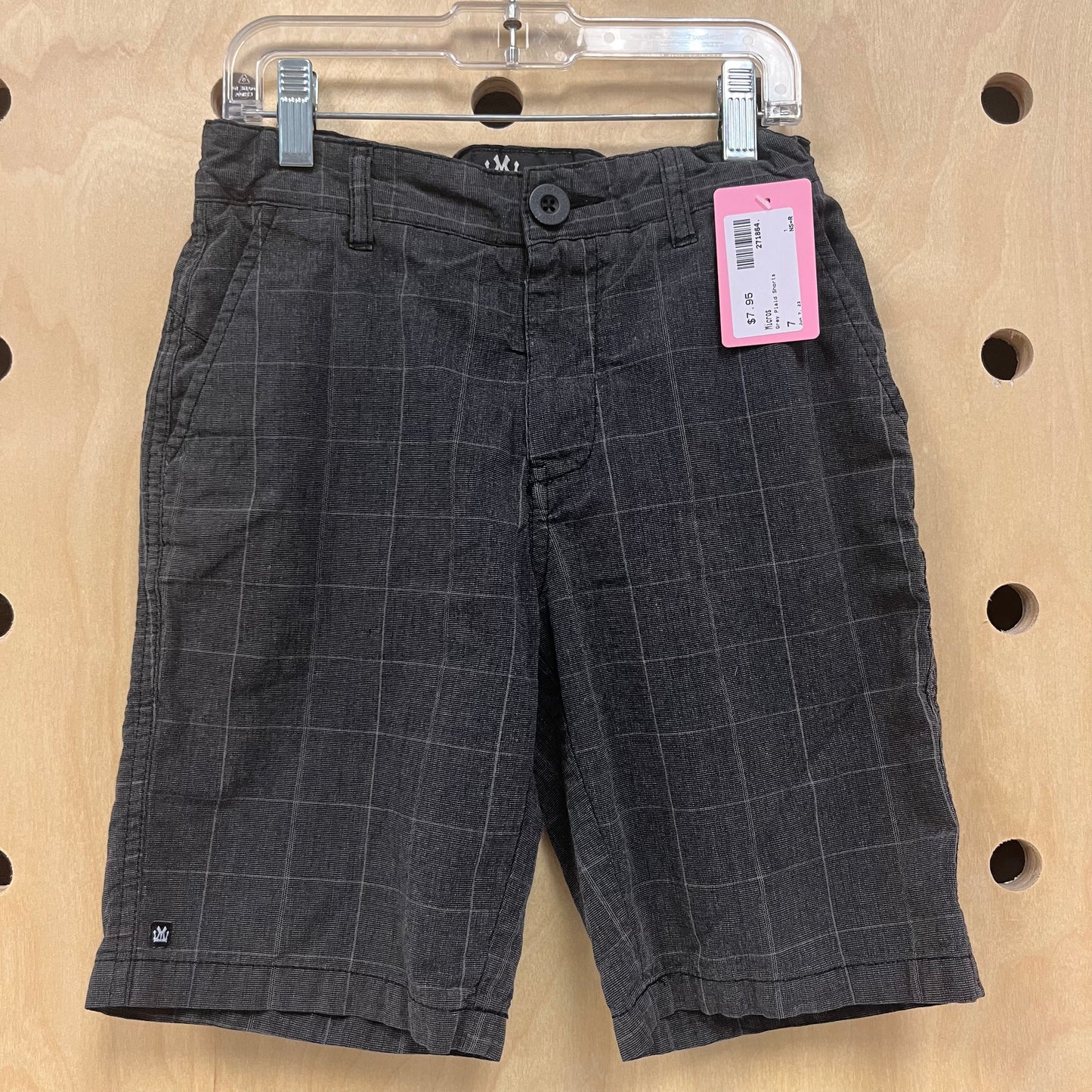 Grey Plaid Shorts
