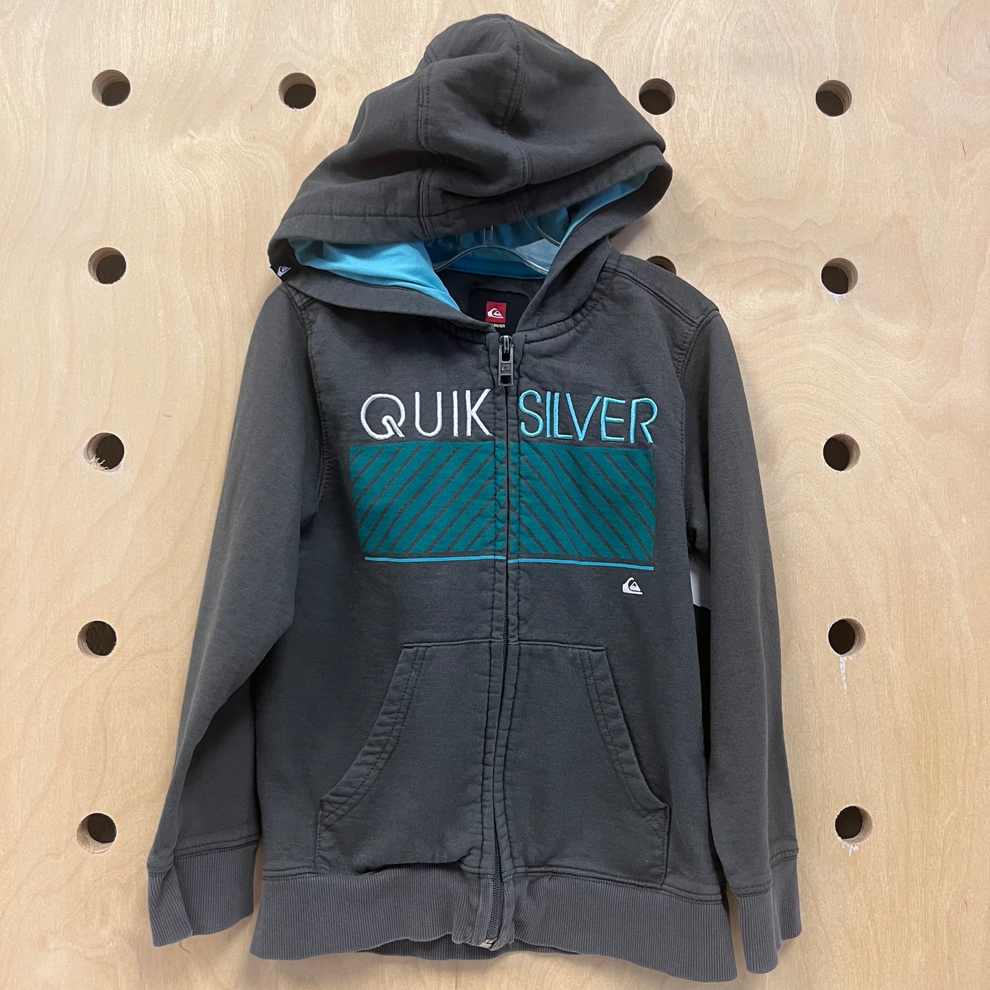 Grey Quiksilver Zippered Hoodie
