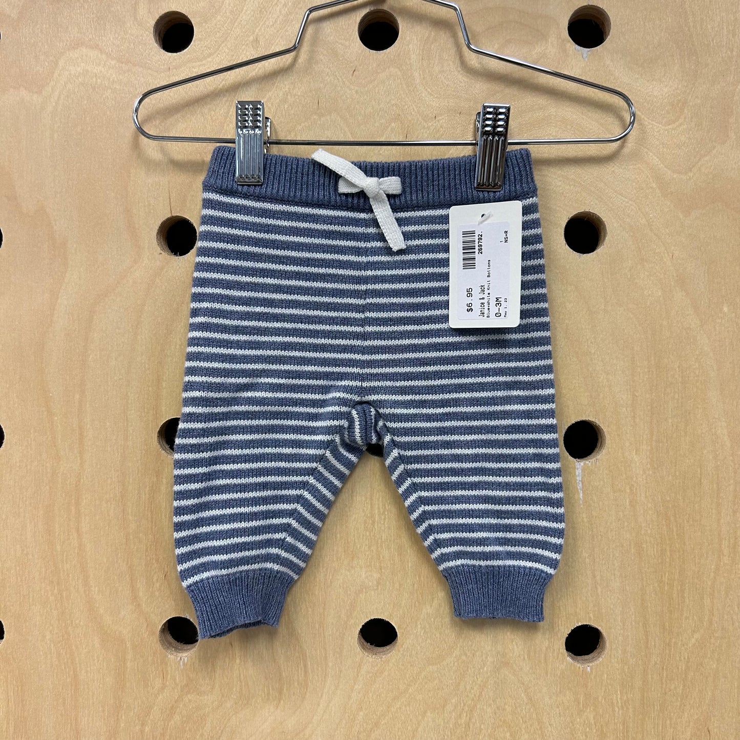 Blue+White Knit Bottoms