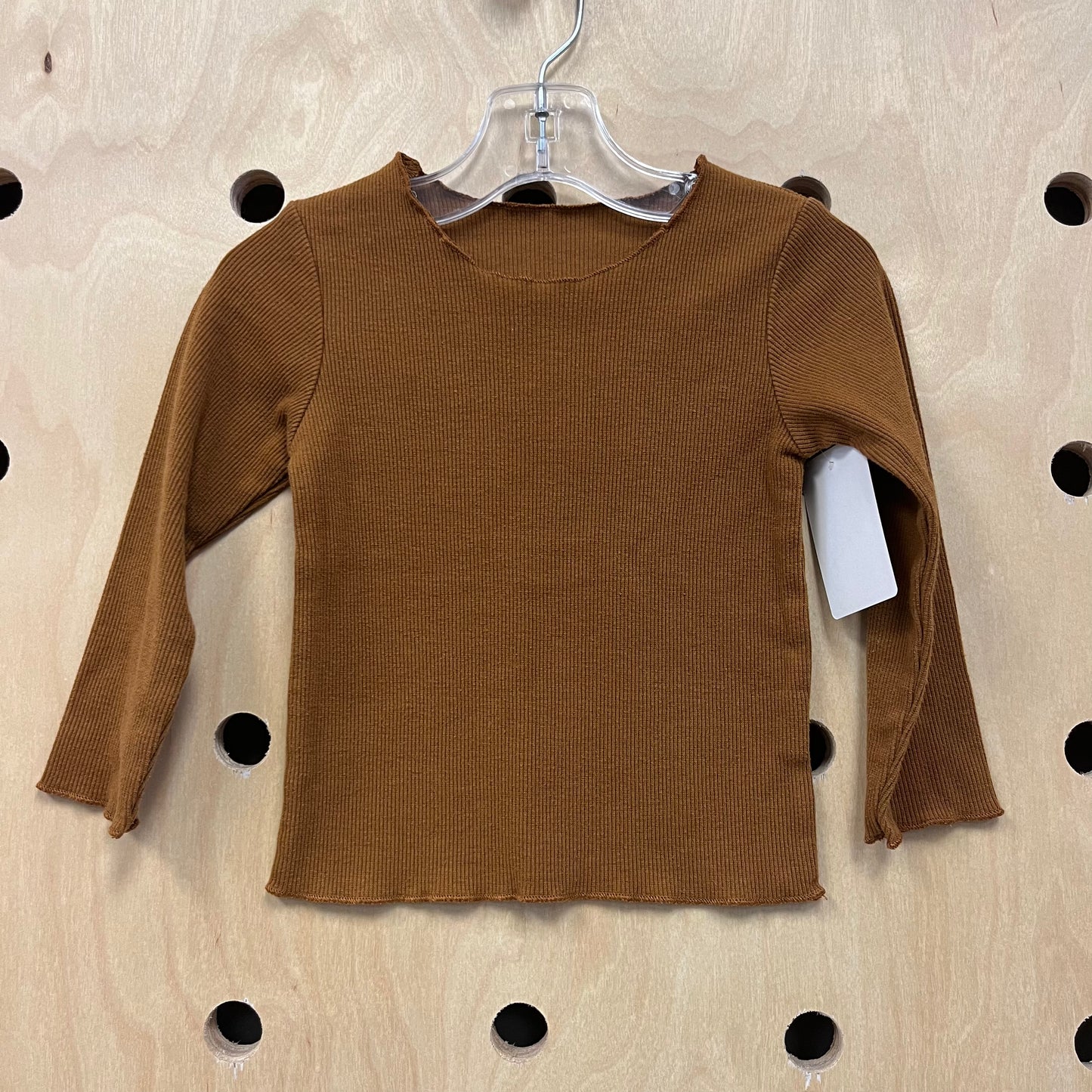 Brown Ribbed Long Sleeve