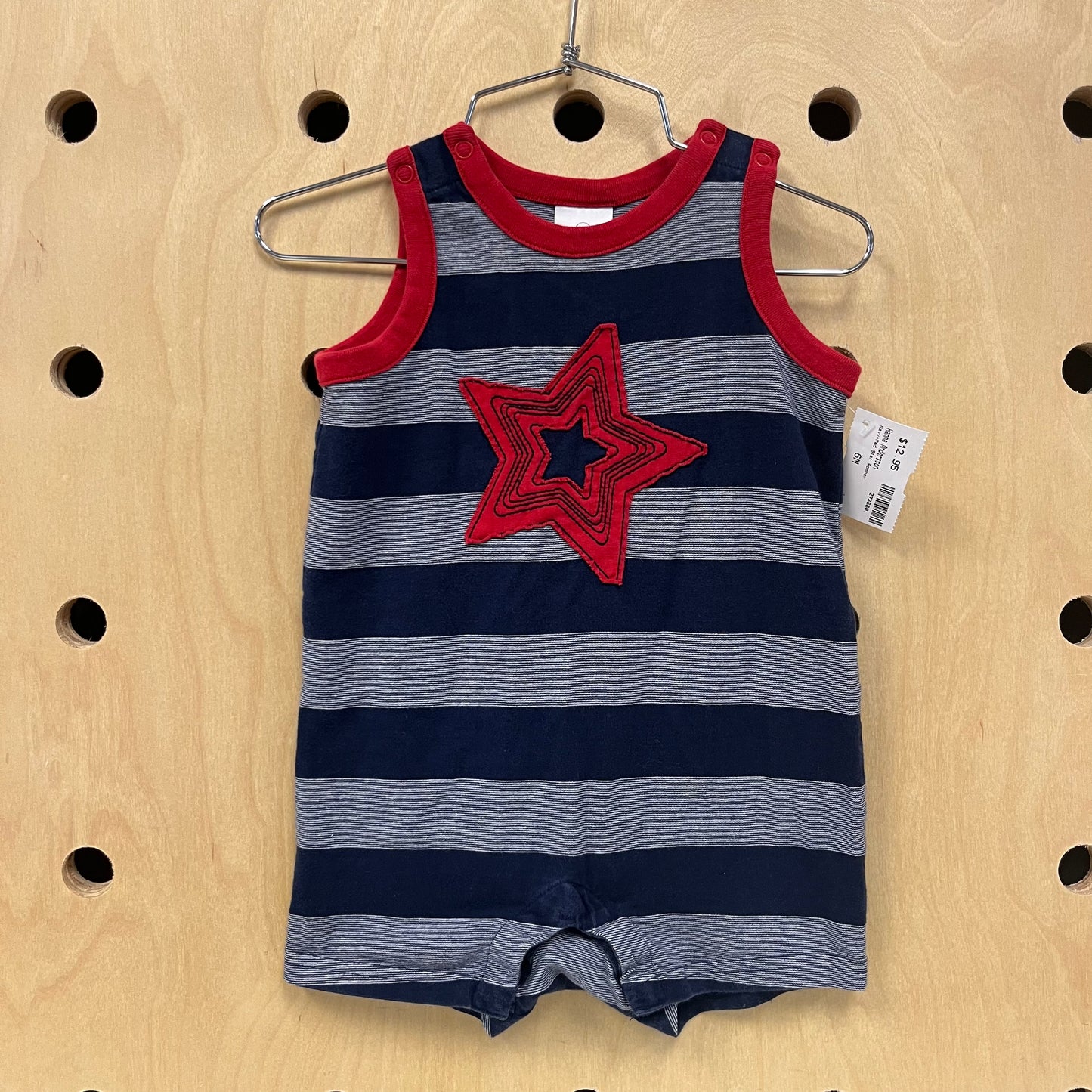 Navy+Red Star Romper