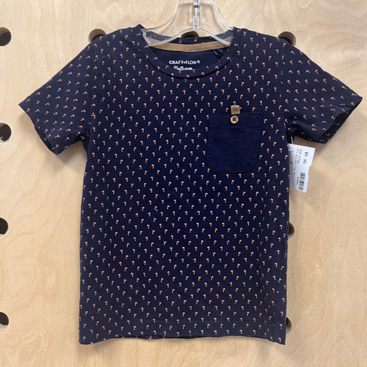 Dark Blue Palm Tree Tee