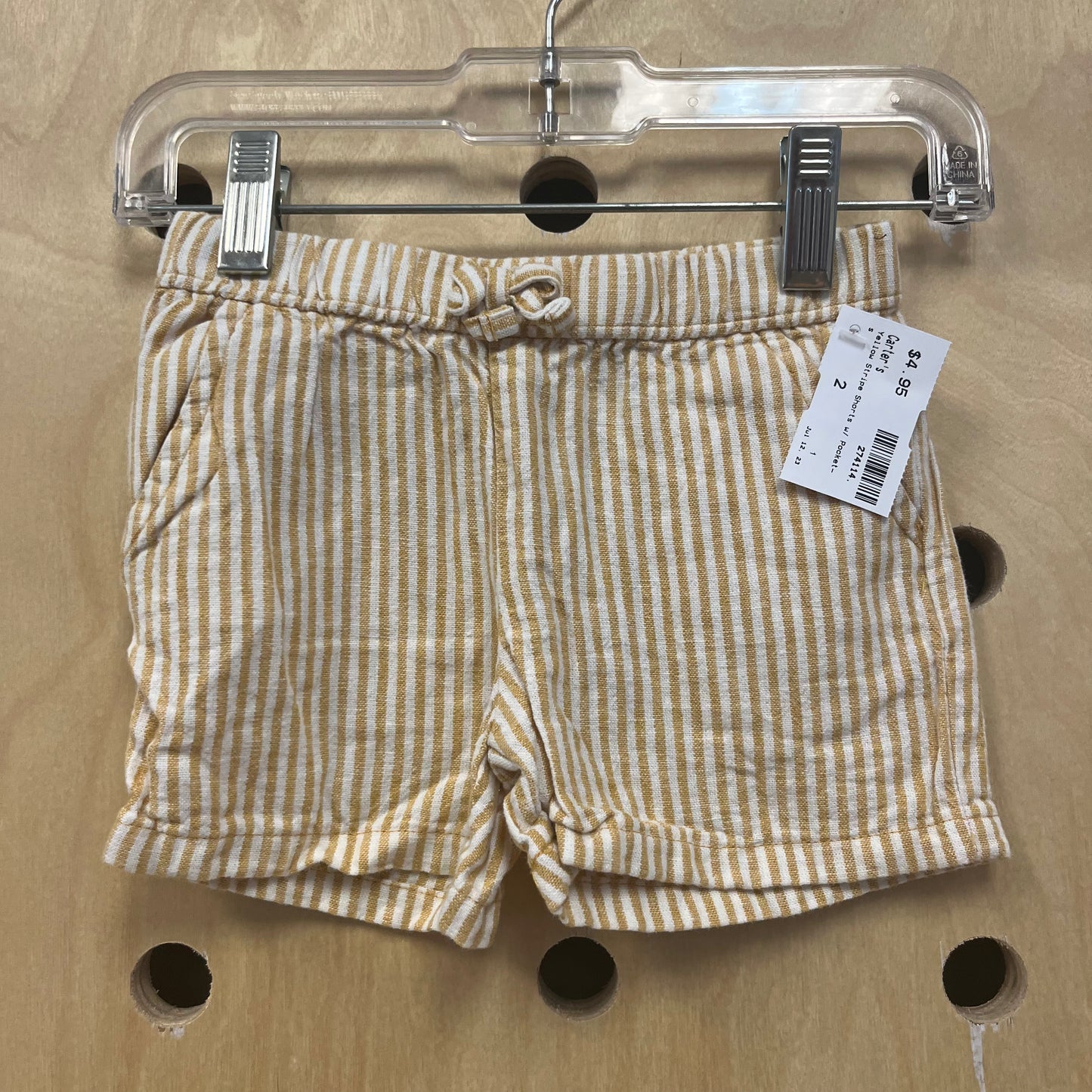 Yellow Stripe Shorts w/ Pockets