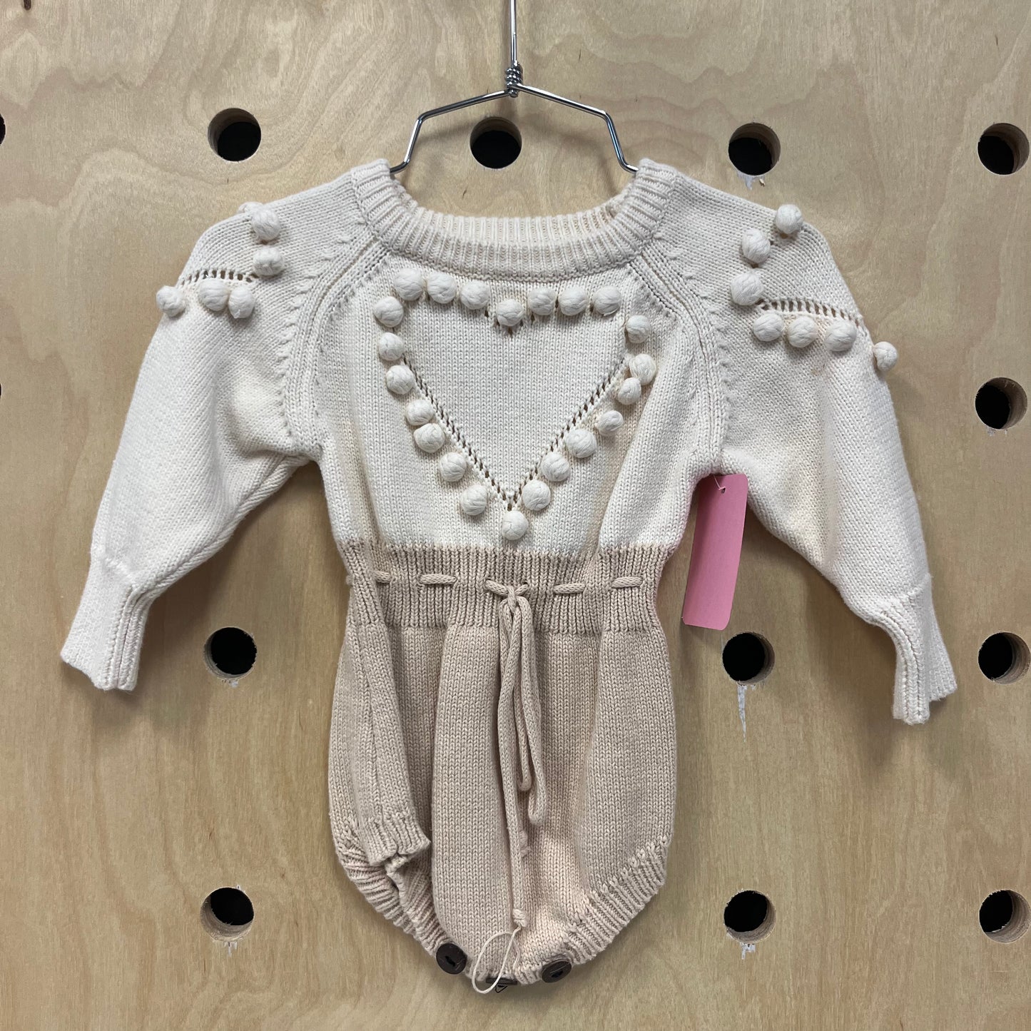 Cream & Beige Knit Sweater Romper