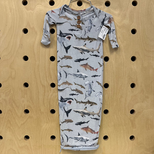 Blue Sharks Bamboo Sleep Sack