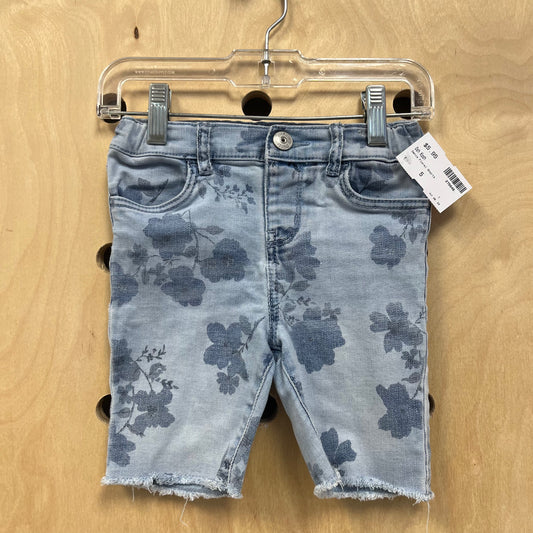 Denim Floral Shorts