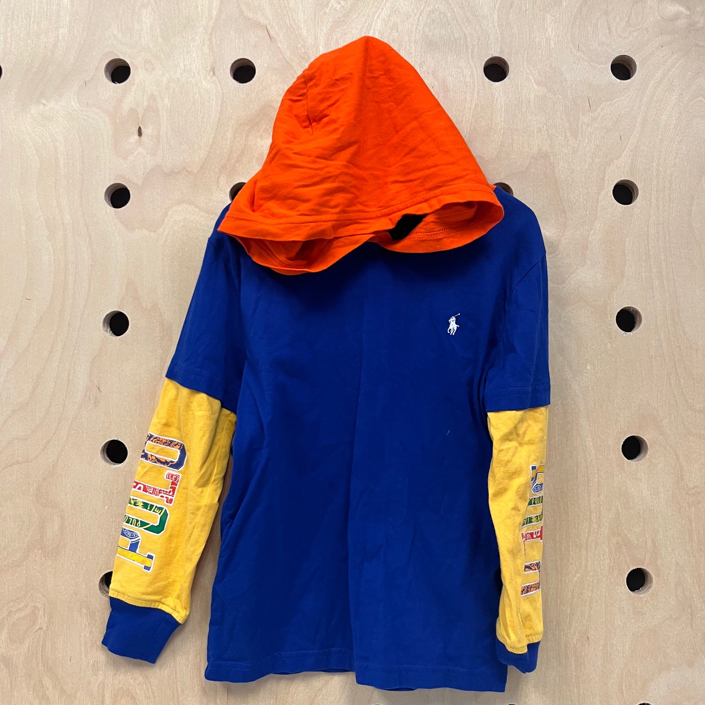 Orange Hood Color Block Hoodie