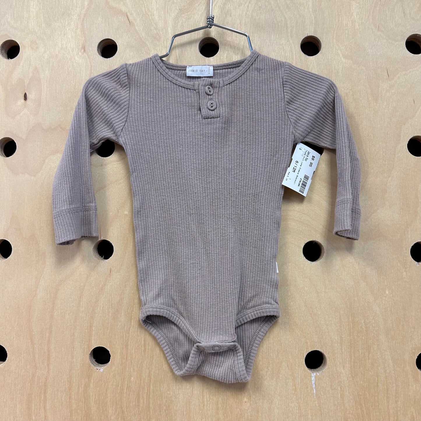 Taupe Knit Long Sleeve Bodysuit