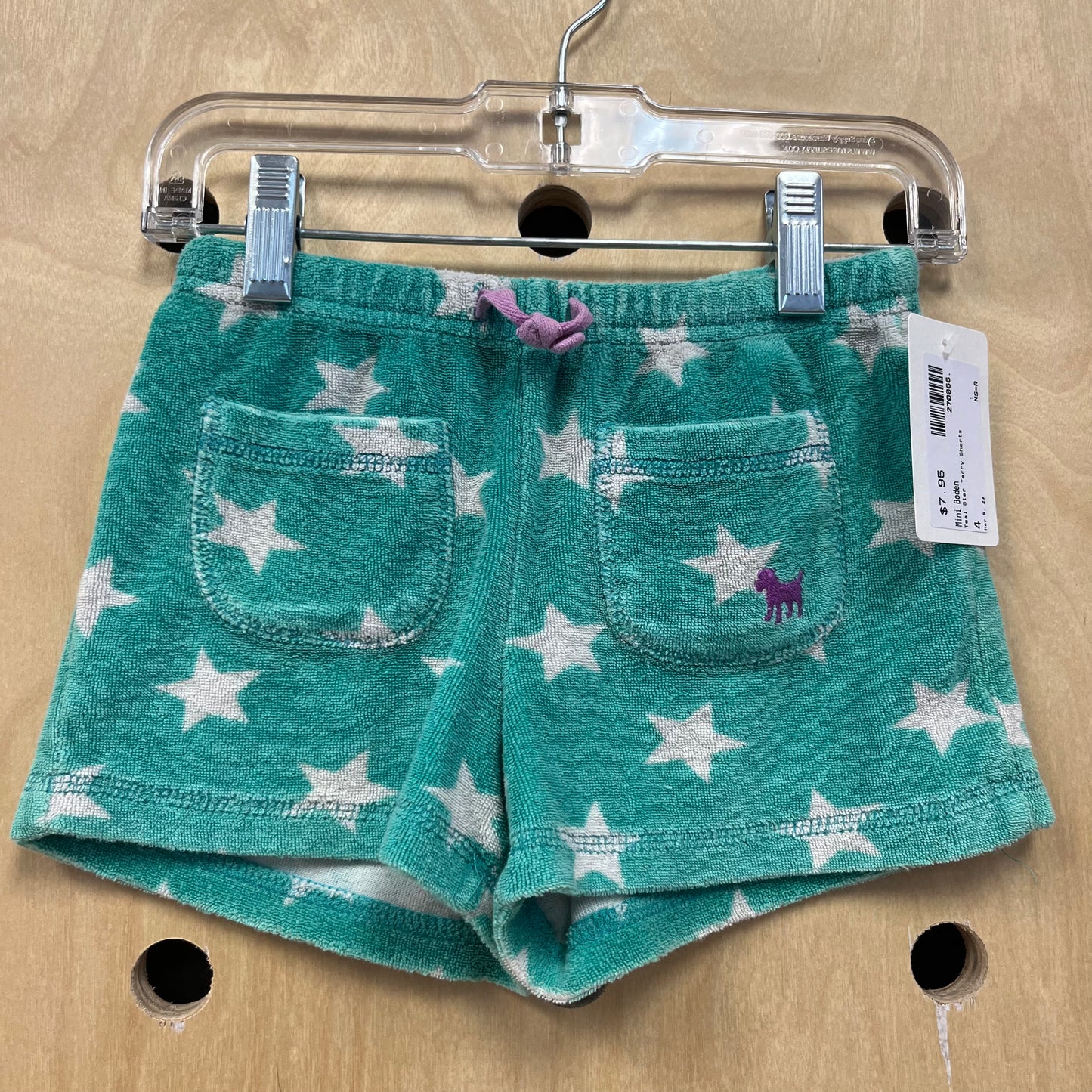 Teal Star Terry Shorts