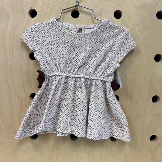 Cream & Plum Terry Dress
