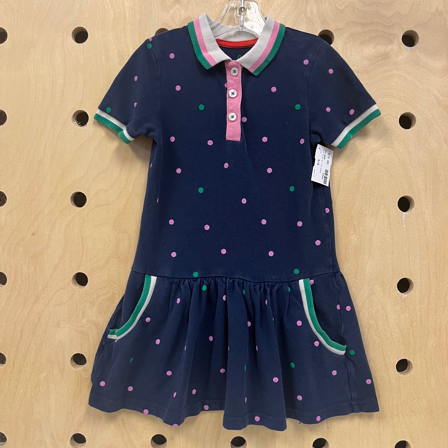 Navy Polka Dot Polo Dress