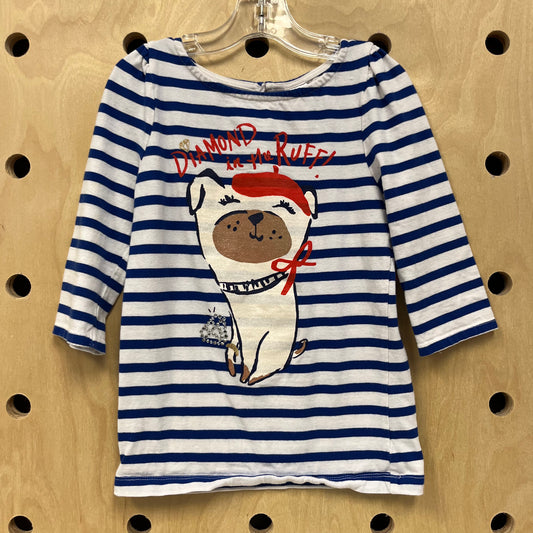 Diamond in the Ruff Striped Top