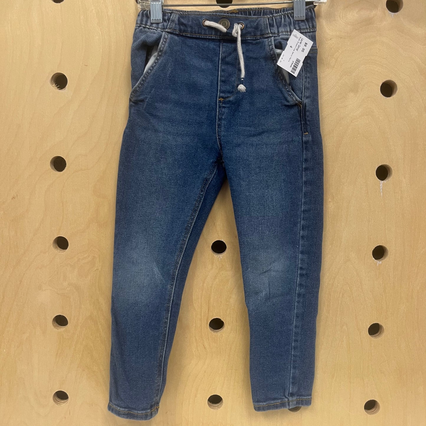 Blue Drawstring Denim Pants