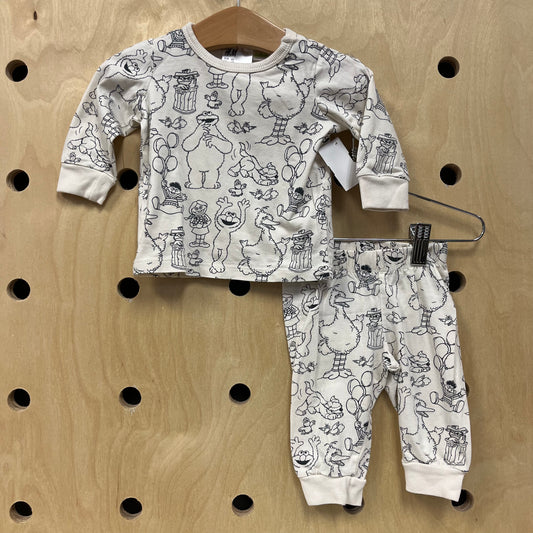 Cream & Black Sesame Street Outfit