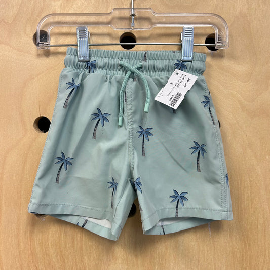 Blue Palm Trees Swim Trunks