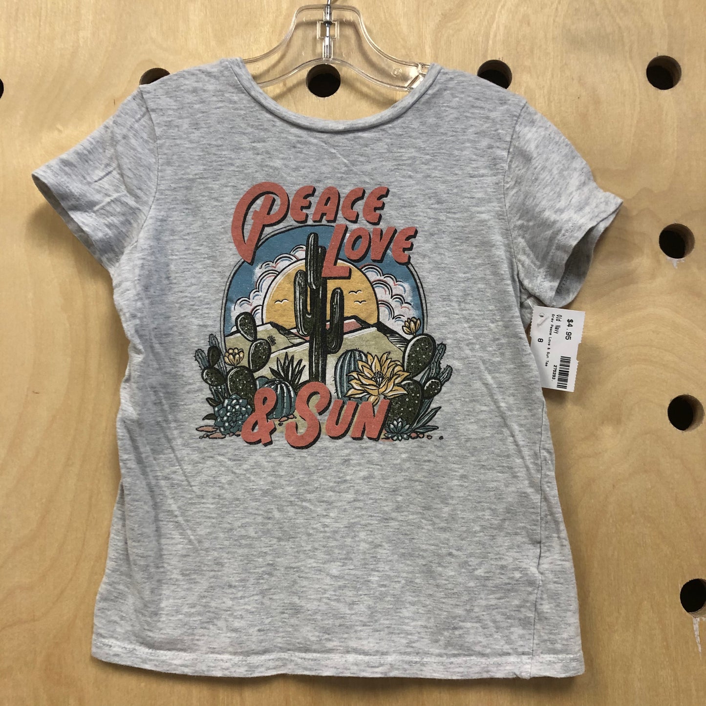 Grey Peace Love & Sun Tee