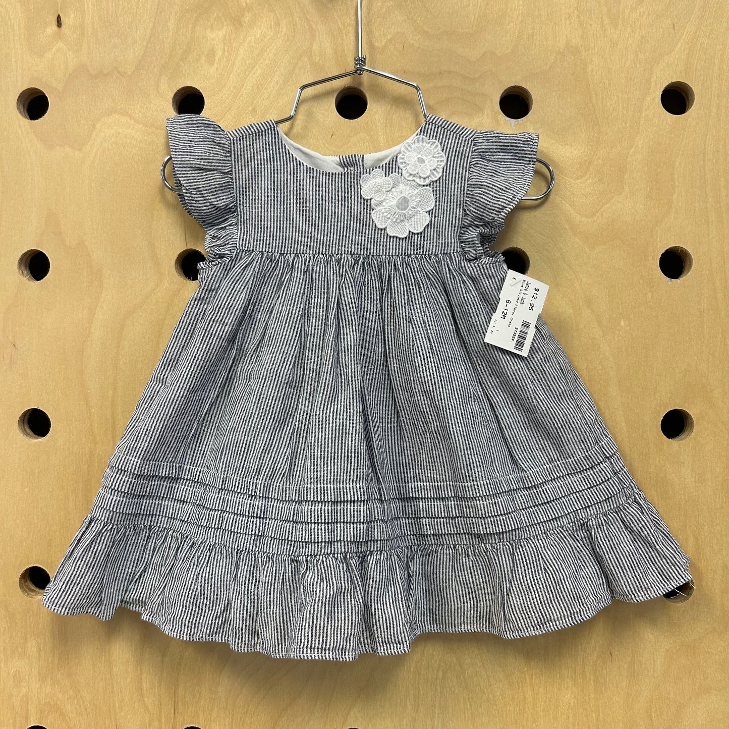 Blue Striped Floral Dress