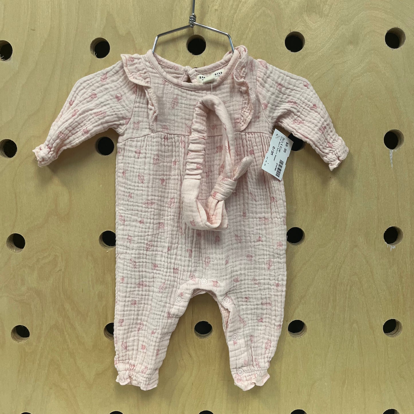 Pink Acorn Muslin Romper