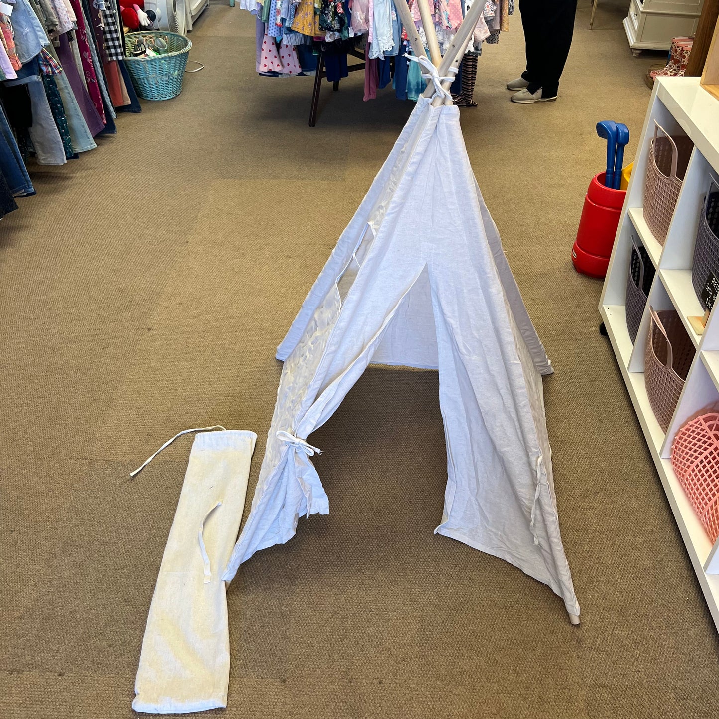 Wood + Canvas Toddler Teepee w/ Carrying Bag