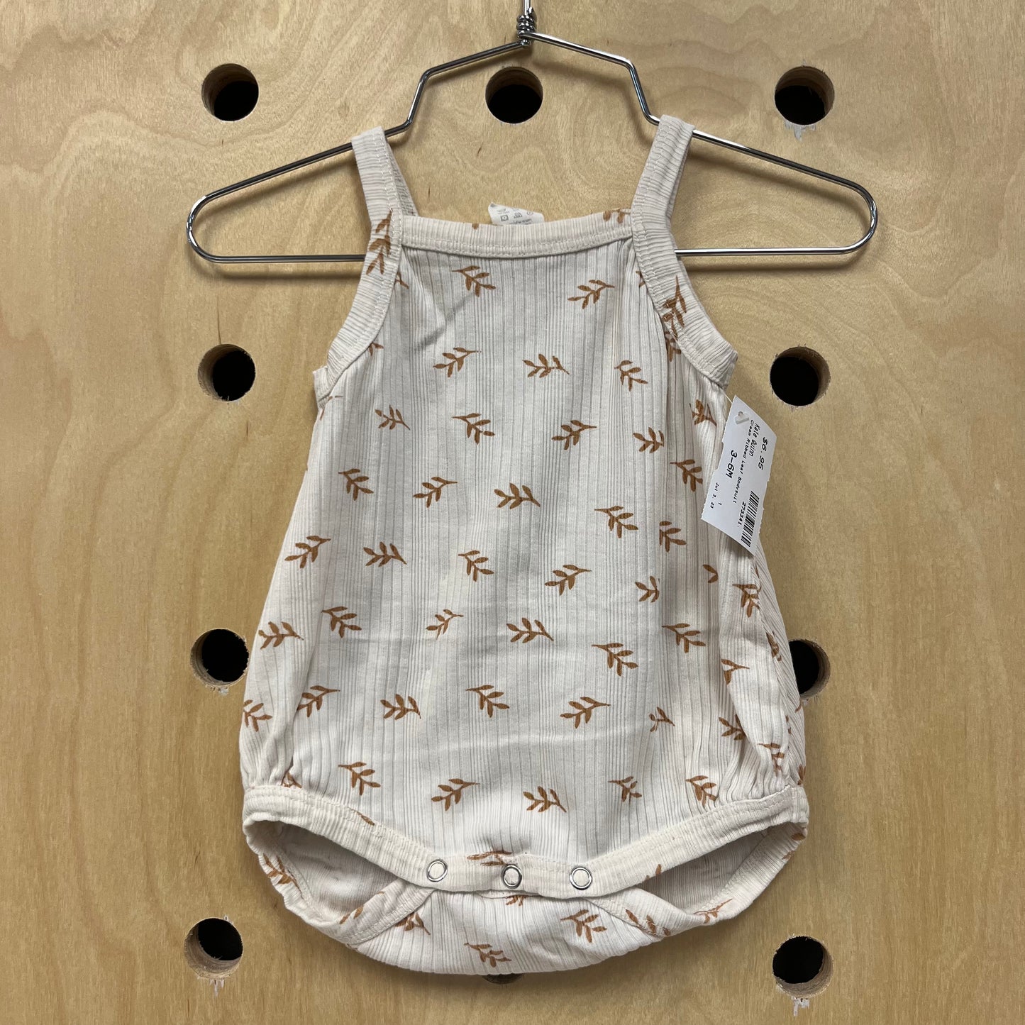 Cream Ribbed Leaf Bodysuit