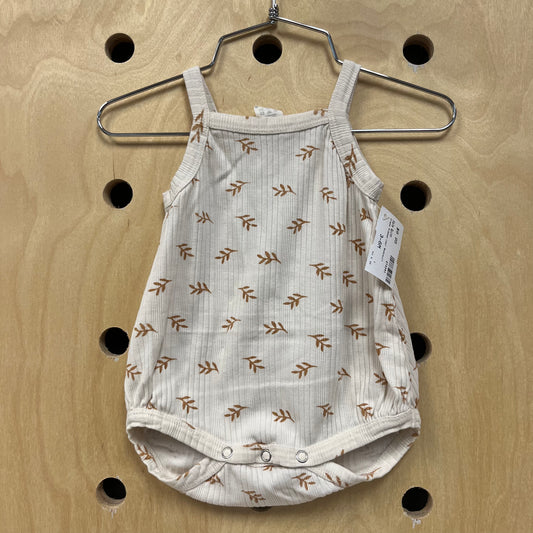 Cream Ribbed Leaf Bodysuit