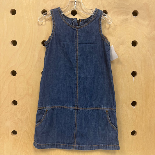Denim Zipper Back Tank Dress
