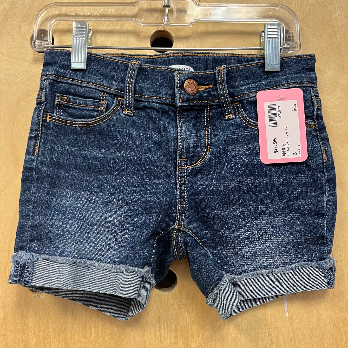 Cuffed Denim Shorts
