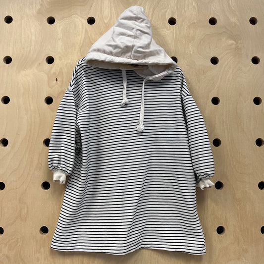 B&W Striped 3/4 Sleeve Hoodie