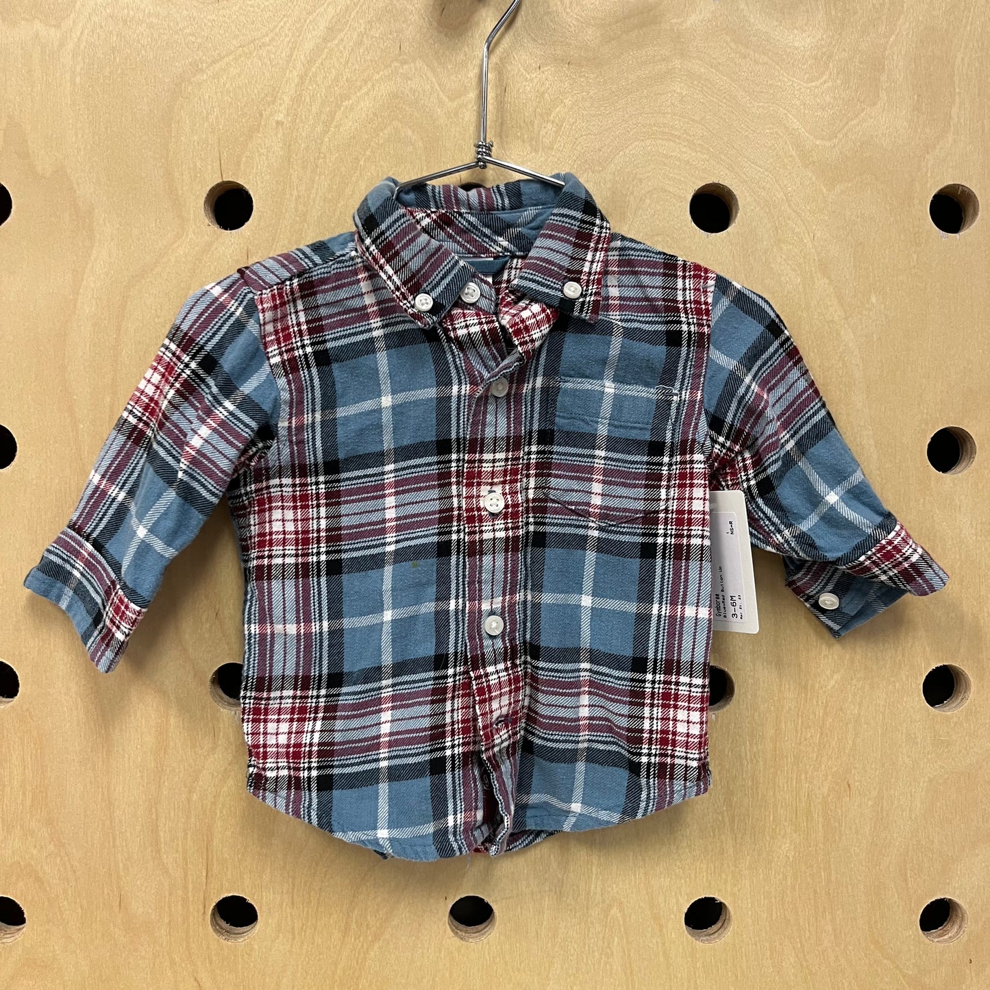 Blue+Red Button Up