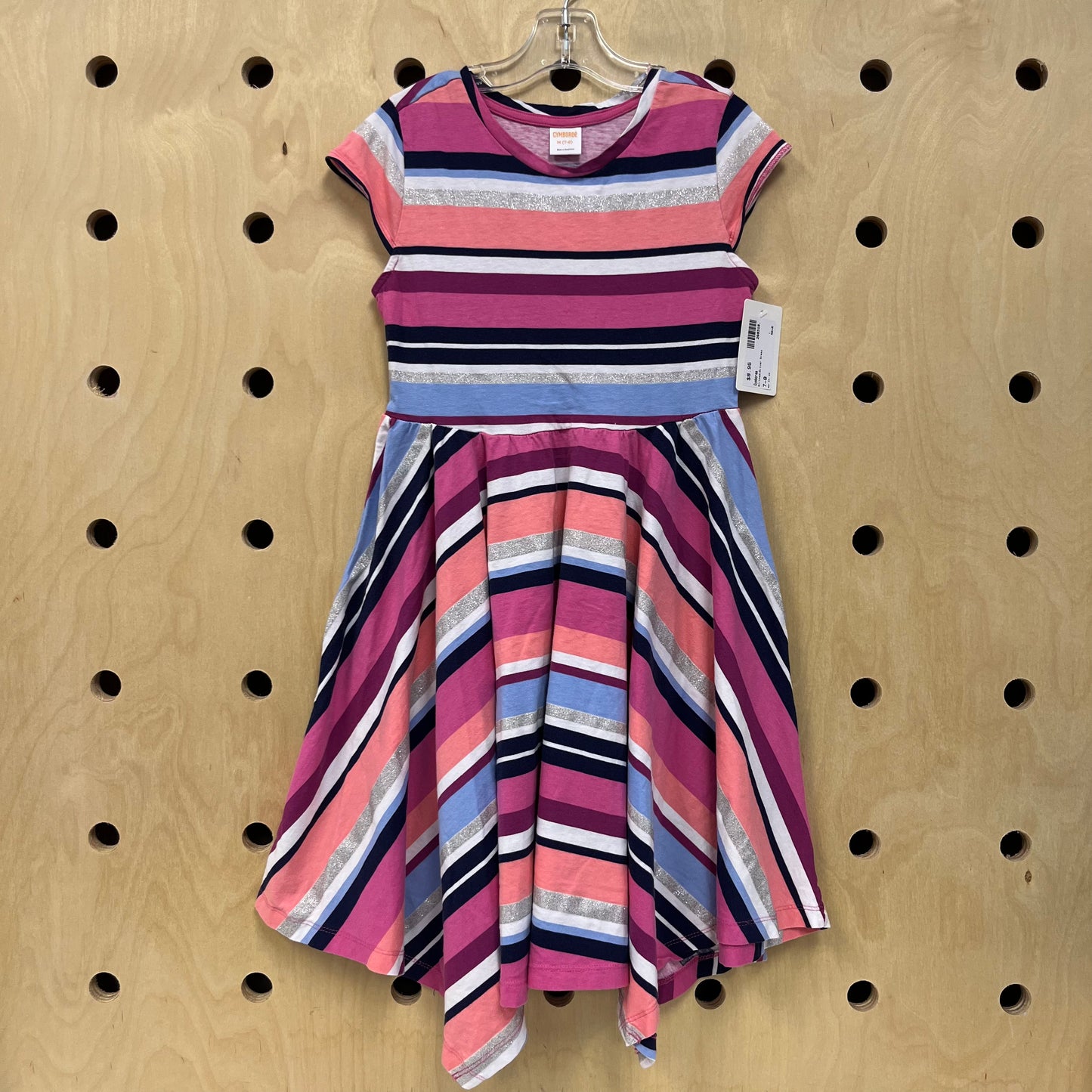 Striped+Silver Dress
