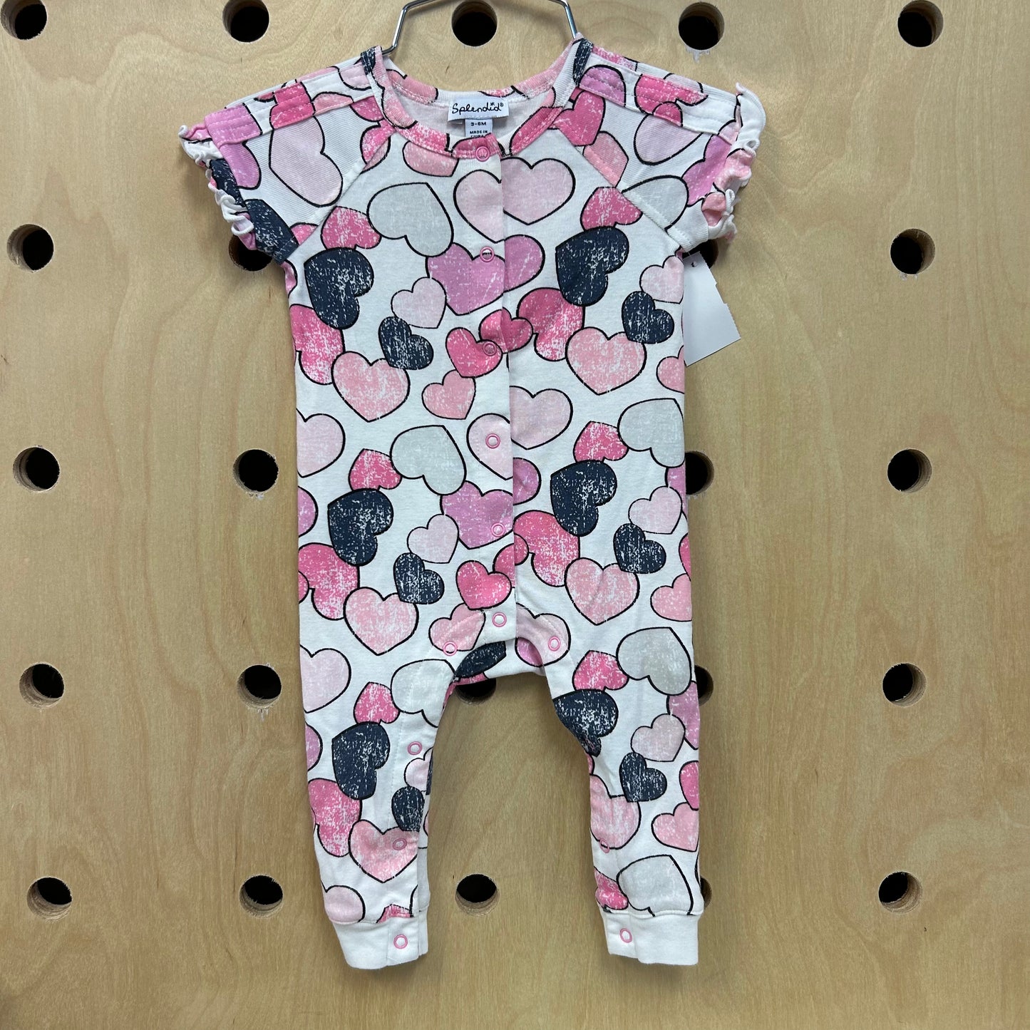 White Hearts Romper