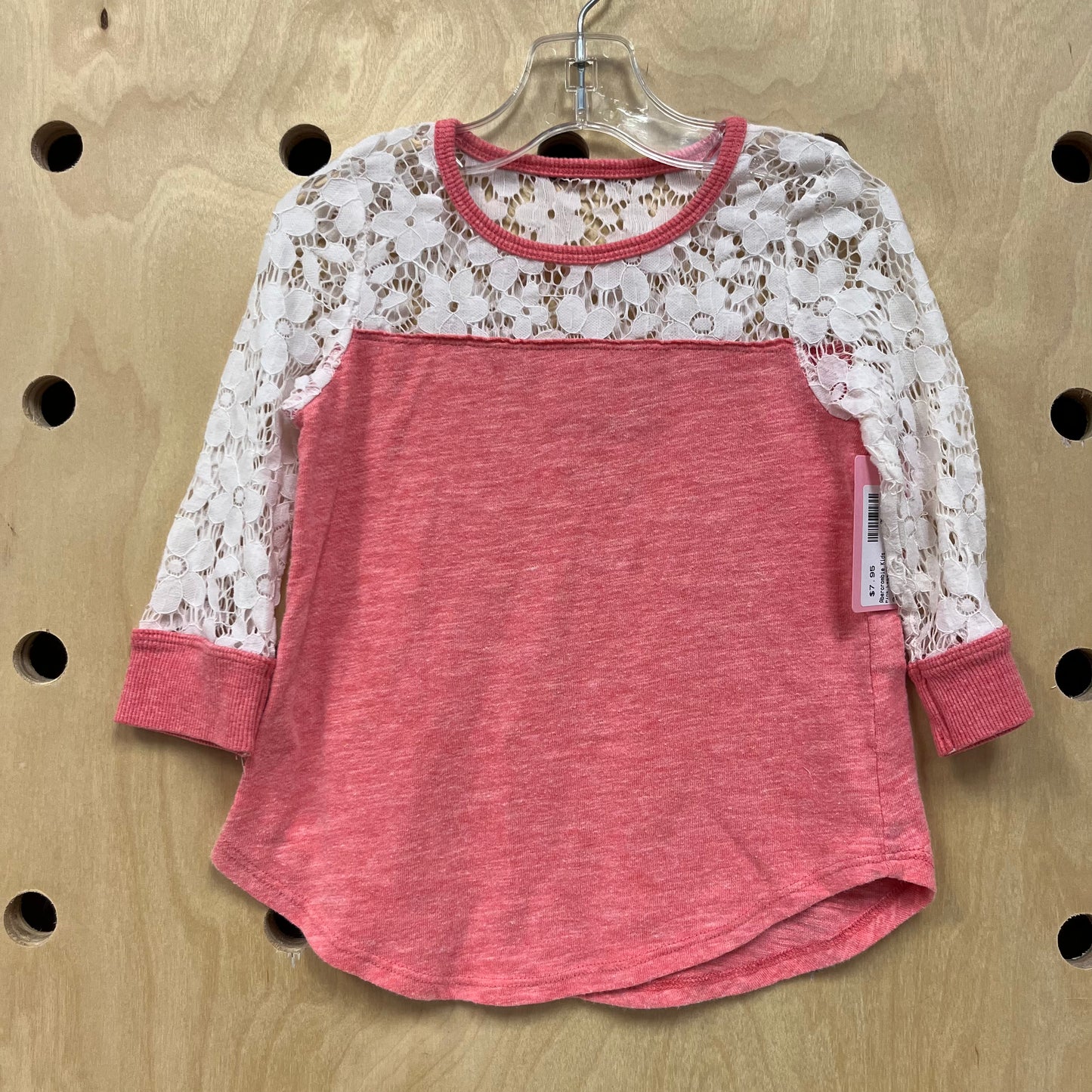 Pink Lace Sleeve Top