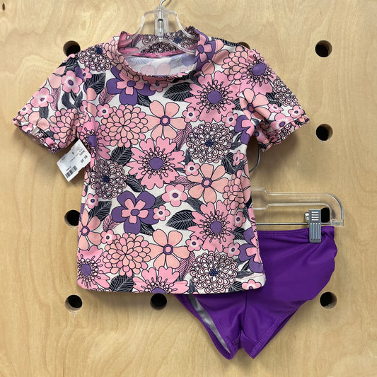 Purple Floral Swimsuit