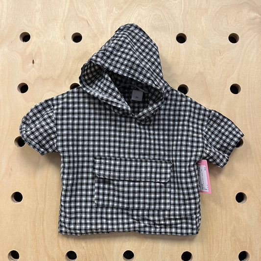 Black & White Front Pocket Hoodie Tee