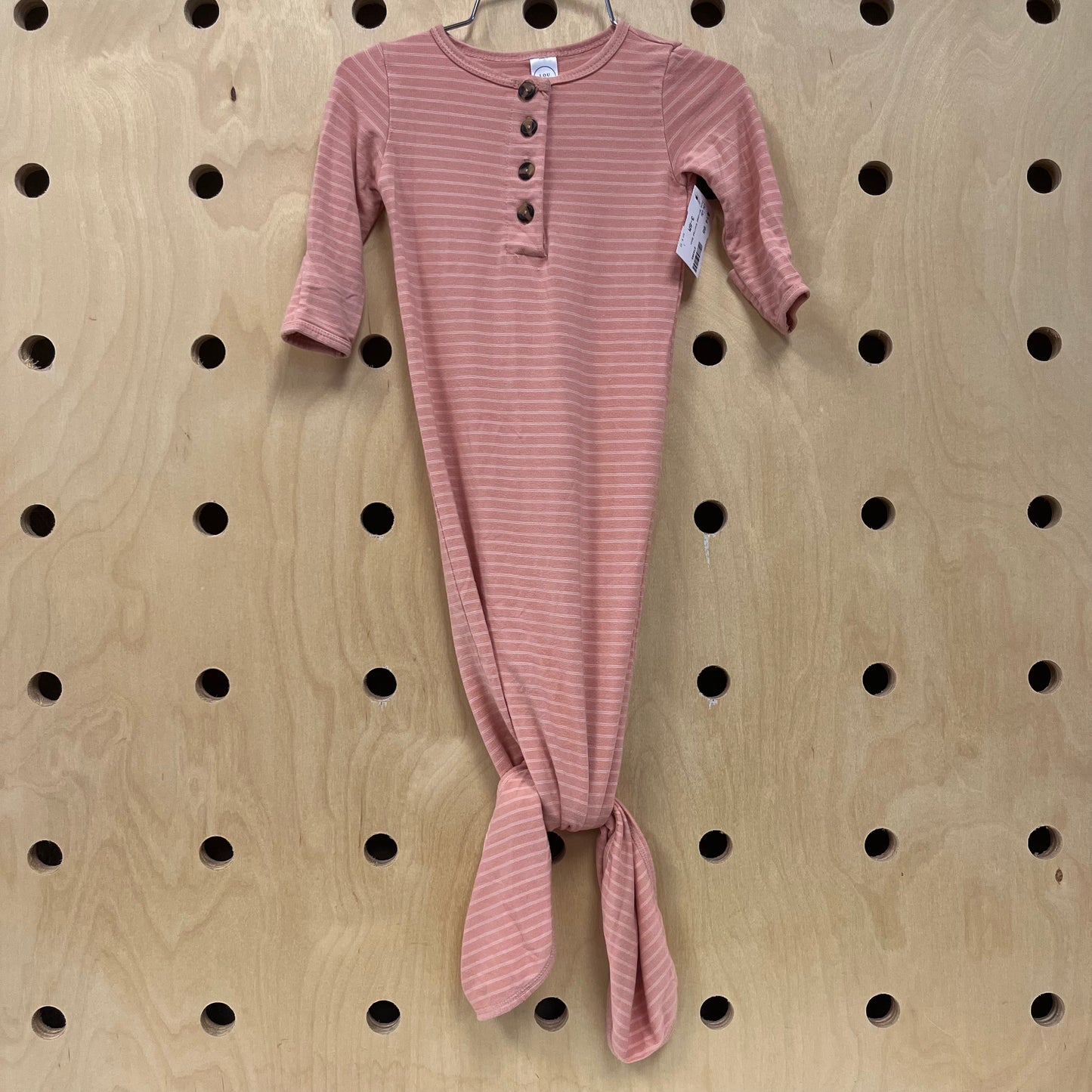 Pink Striped Knotted Gown