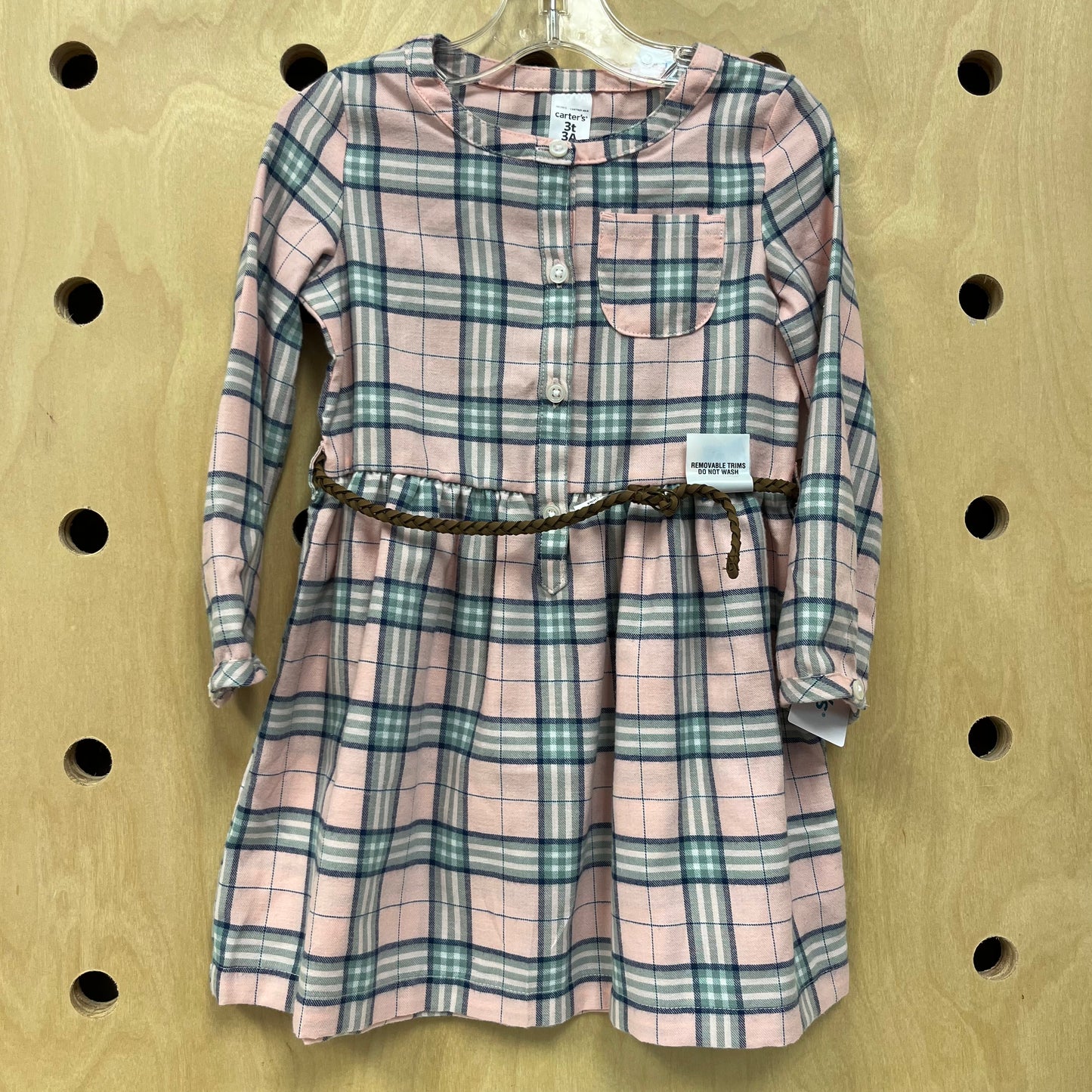 Pink & Blue Plaid Flannel Dress NEW!