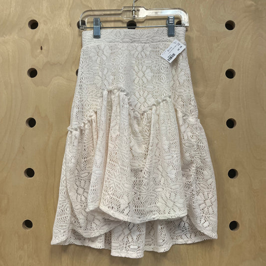 White Lace High-Low Skirt