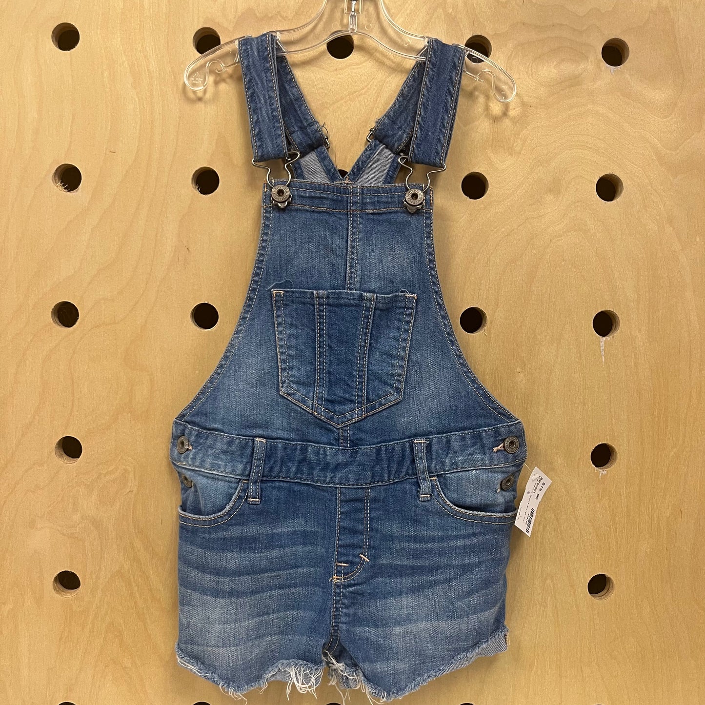 Blue Overall Shorts Rolled Cuff