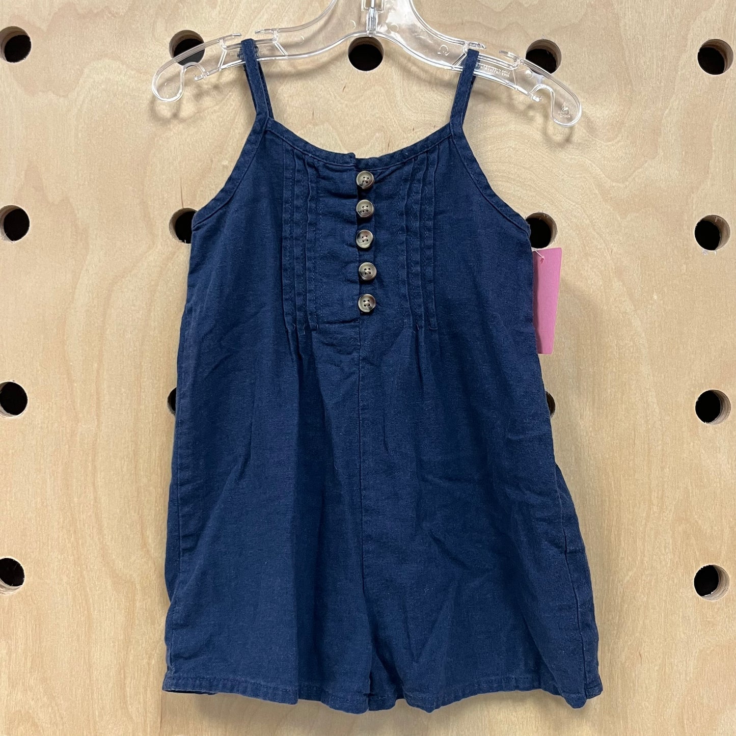 Blue Linen Blend Romper
