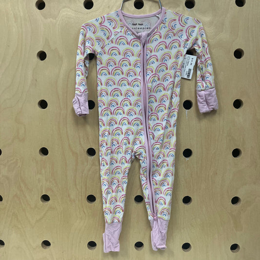 Pink Rainbows Bamboo Zippy