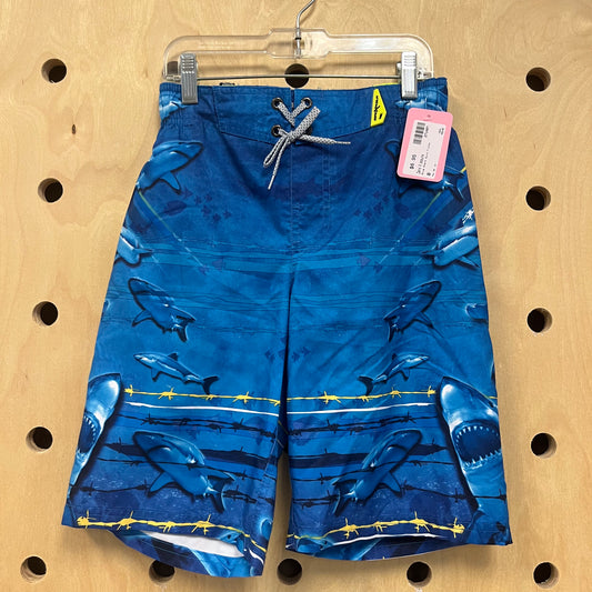 Blue Shark Swim Trunks
