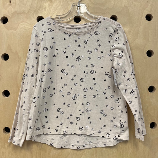Cream Floral Peace LS Tee
