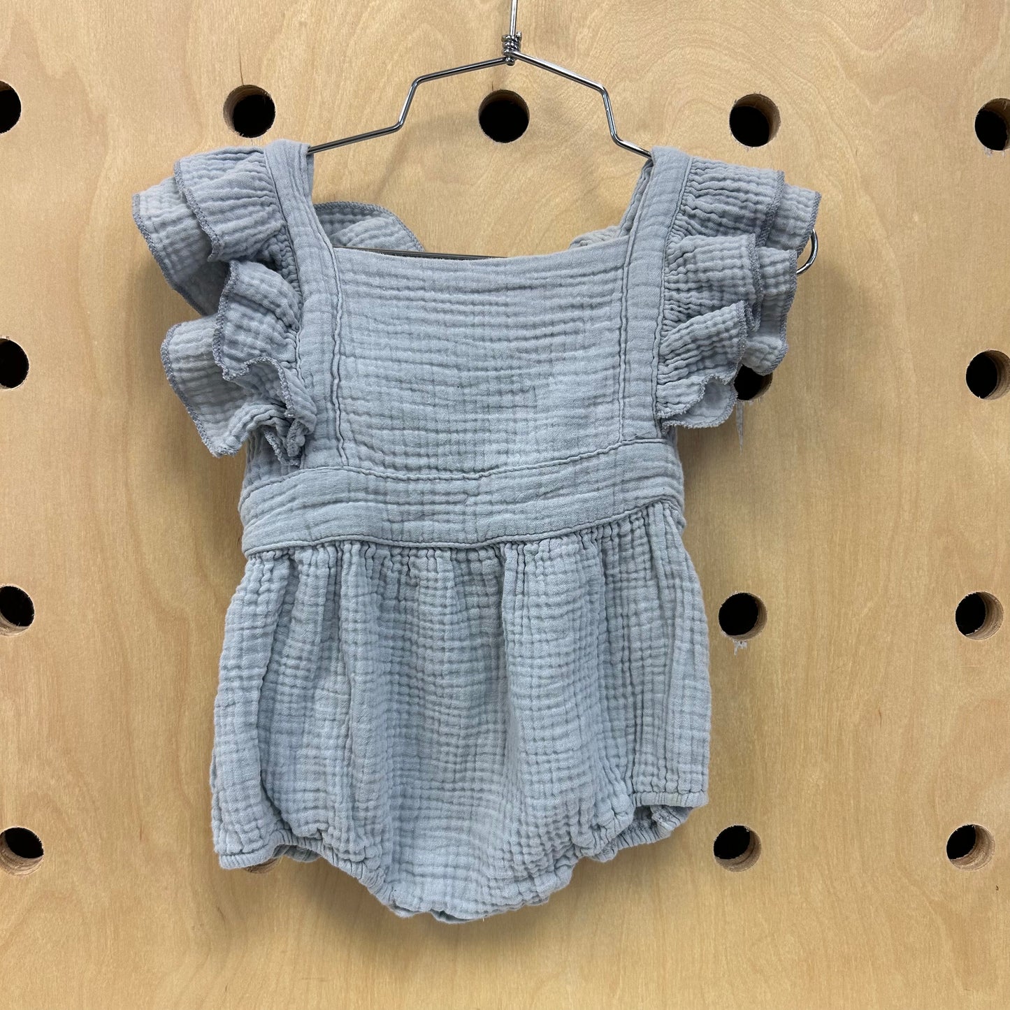 Dusty Blue Gauze Romper