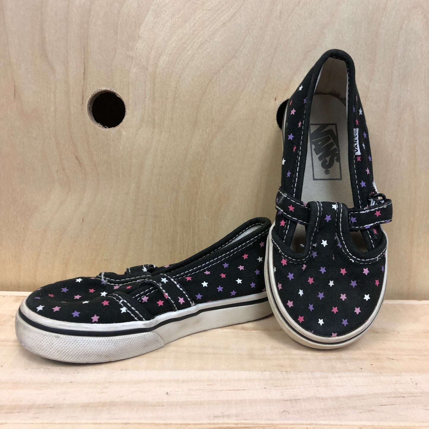 Black Stars T-Strap Slip Ons